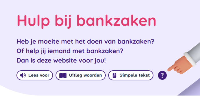 Homepageblok van Bankinformatiepunt waarbij de vertaaloptie van Bankinformatiepunt centraal staat.
